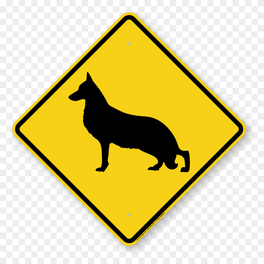 800x800 German Shepherd Symbol Guard Dog Sign Symbol Of German Shepherd, Road Sign, Pet, Canine HD PNG Download