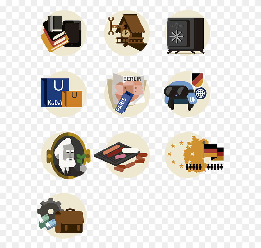 601x738 Germany Map And Icons For The Monocle Magazine, Label, Text, Logo HD PNG Download
