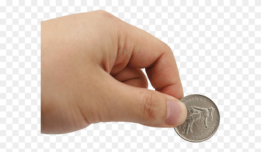 579x431 Gesture Transprent Hand Holding Coin, Person, Human, Finger HD PNG Download
