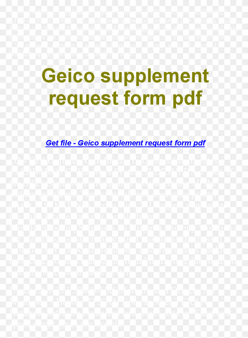 857x1191 Get The Free Geico Supplement Form Online Parallel, Text, Poster, Advertisement HD PNG Download