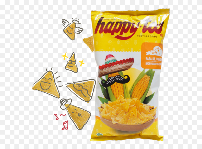 578x560 Get The Happiness Happy Tos Tortilla Chips, Plant, Food, Fruit HD PNG Download