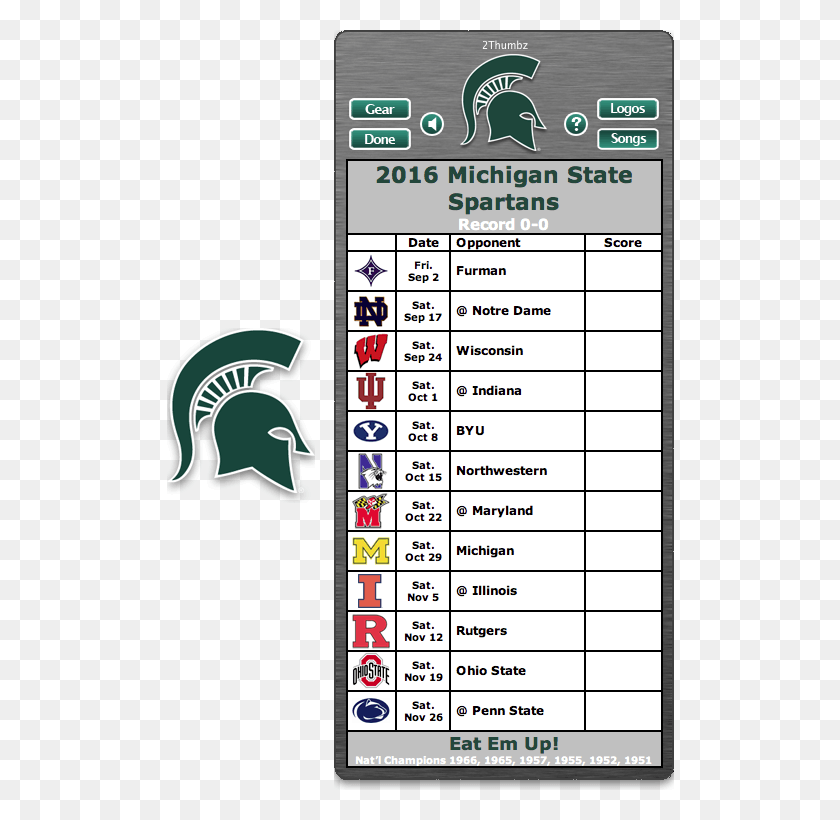 508x760 Get Your 2016 Michigan State Spartans Football Schedule Auburn Football Schedule 2018, Word, Text, Menu HD PNG Download