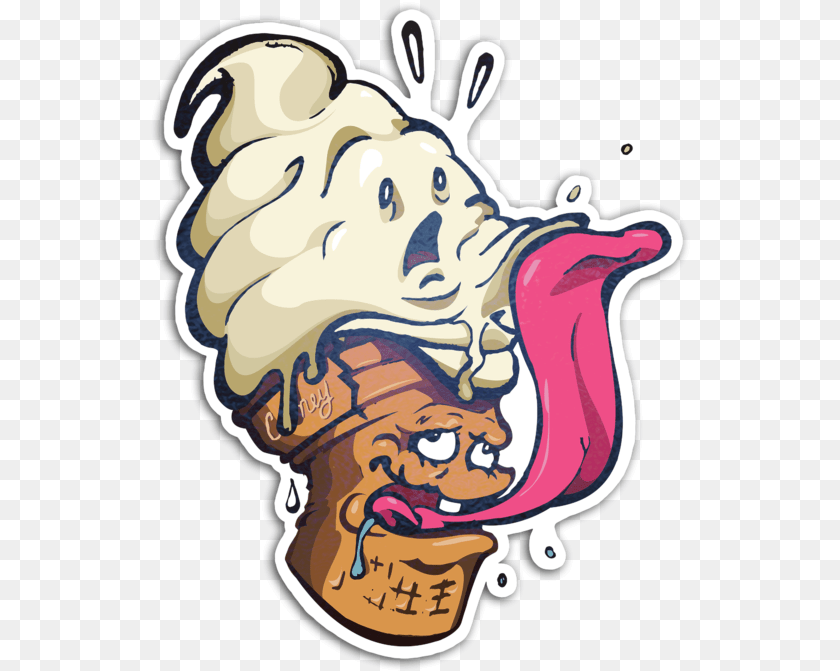 541x671 Get Your Fill Of This Tasty New Sticker Set Sticker Graffiti Art Characters, Cream, Dessert, Food, Ice Cream Transparent PNG