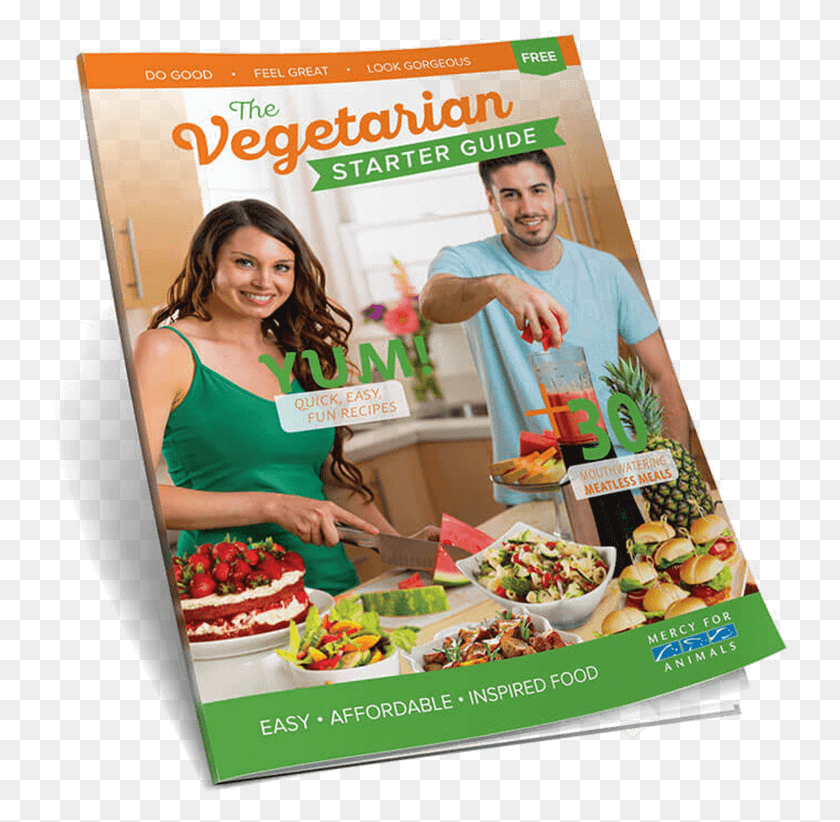 740x762 Get Your Free Vegetarian Starter Guide Banner, Advertisement, Person, Human HD PNG Download