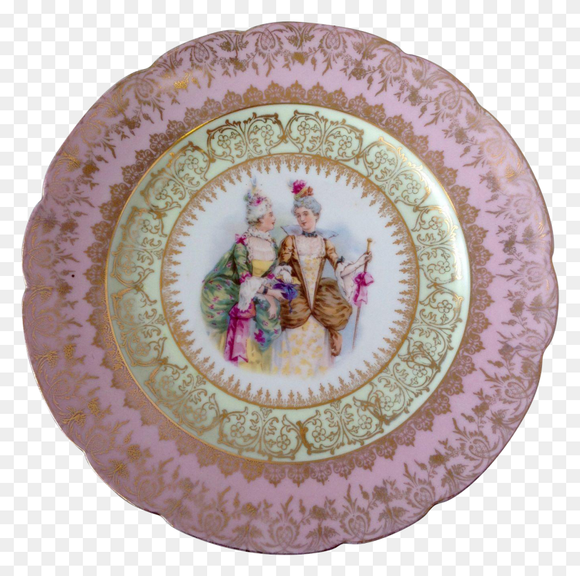 1345x1337 Gfb Amp Co Porcelain Plate With Painting Of Fashionable Plate, Dish, Meal, Food HD PNG Download