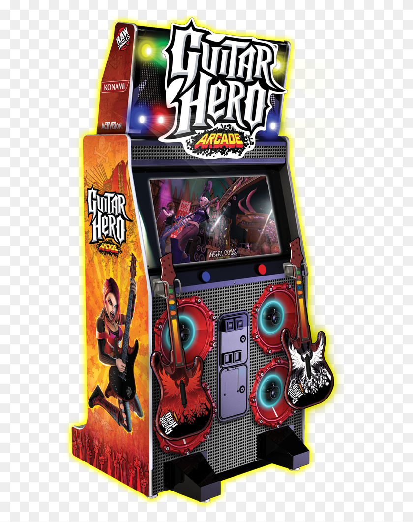 580x1001 Gha Cabinet Large Guitar Hero Arcade Game, Arcade Game Machine, Person, Human HD PNG Download