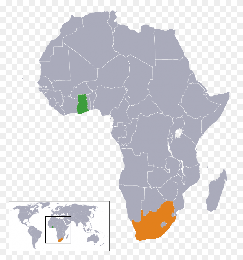 812x872 Ghana South Africa Locator Ghana In Africa, Map, Diagram, Atlas HD PNG Download