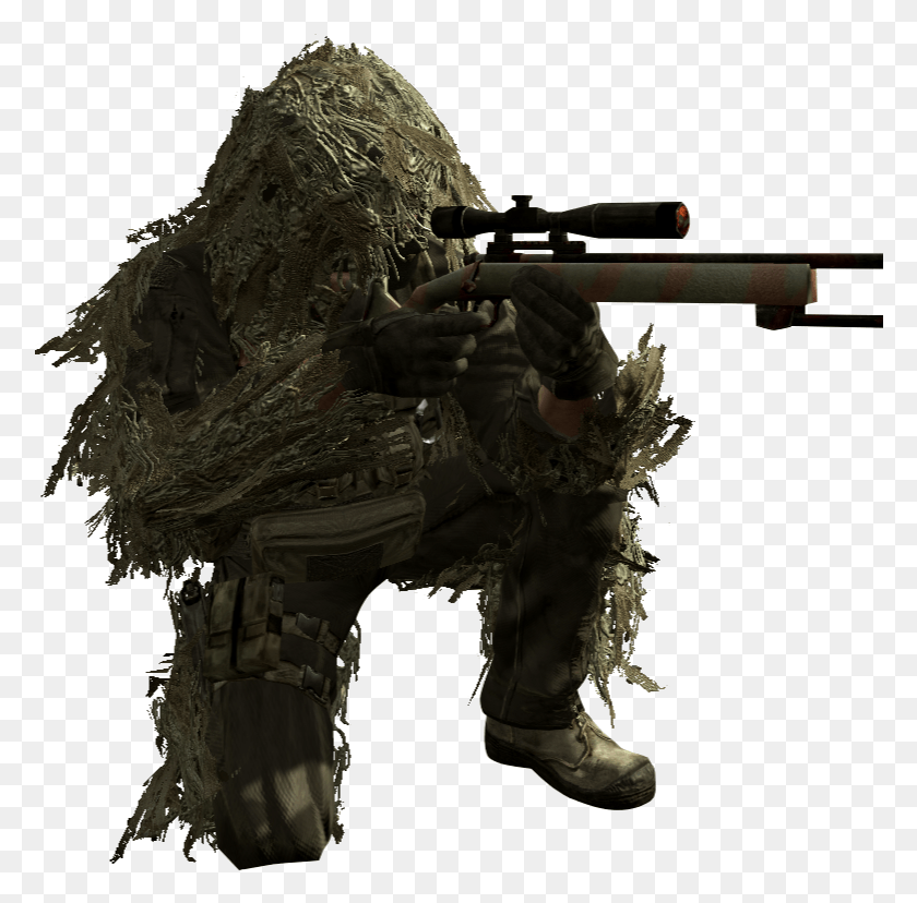 778x768 Ghillie Suit Sniper Cod, Soldier, Person, Military Uniform HD PNG Download