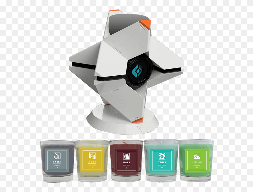580x577 Ghost Candle Holder Material Candles Set Of Destiny 2 Cube, Wristwatch, Robot, Security HD PNG Download