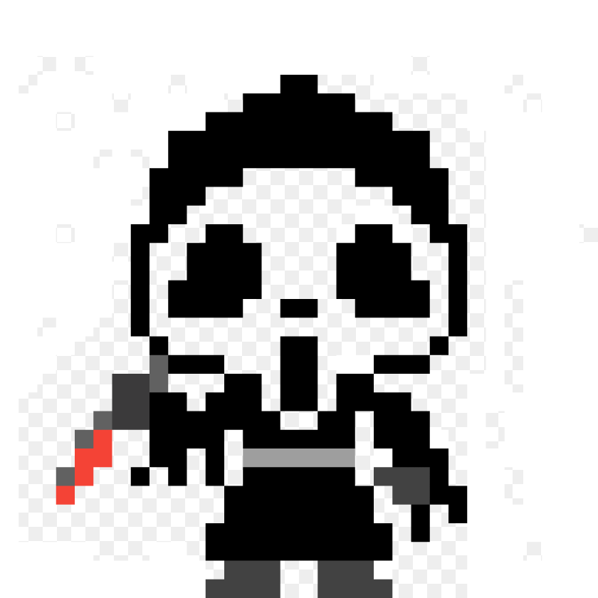 Ghost Face Pixel Art Border Collie, Blackboard Transparent PNG