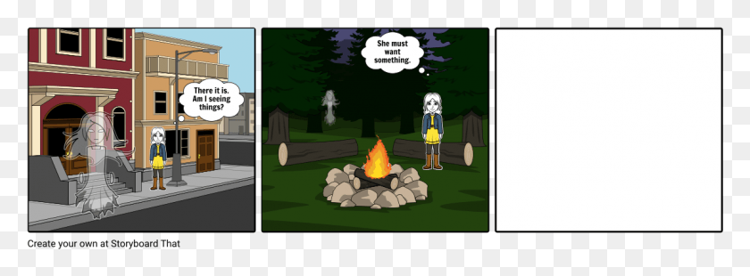 1145x368 Ghost Girl Pygmalion Act 1 Storyboard, Grass, Plant, Fire HD PNG Download