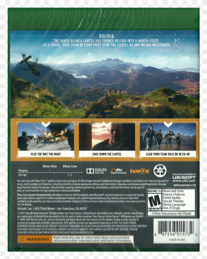786x1001 Descargar Png Ghost Recon Wildlands Back Ghost Recon Wildland Xbox One, Publicidad, Cartel, Persona Hd Png