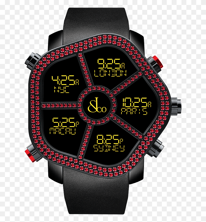 641x843 Ghost Red Gems Bezel Jacob And Co Ghost, Wristwatch, Digital Watch HD PNG Download