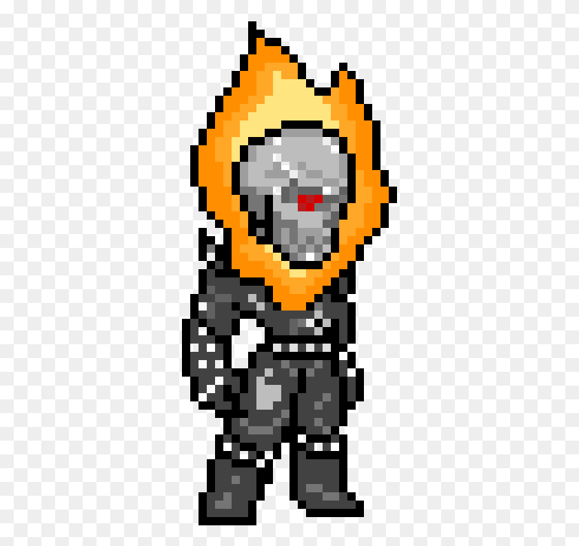 313x733 Ghost Rider Ghost Rider Pixel Art, Rug, Graphics HD PNG Download