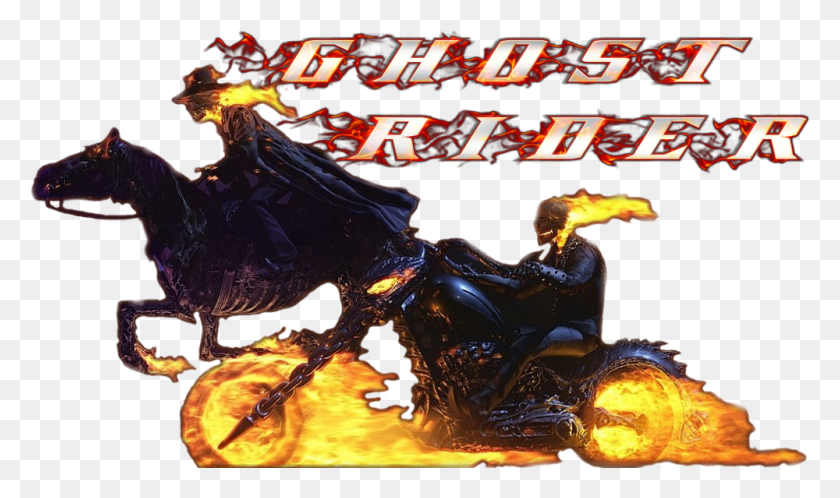 1000x562 Ghost Rider Image Ghost Rider 2007 Logo, Person, Human, Horse HD PNG Download