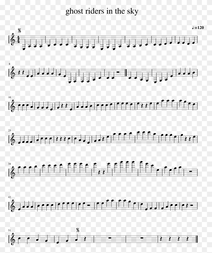 777x943 Ghost Riders In The Sky Sheet Music 1 Of 1 Pages Something Entirely New Steven Universe Sheet Music, Gray, World Of Warcraft HD PNG Download
