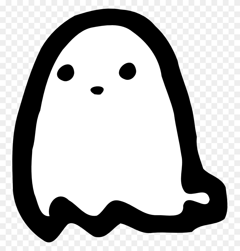 753x817 Ghost Vector Image Of Ghost, Stencil, Penguin, Bird HD PNG Download