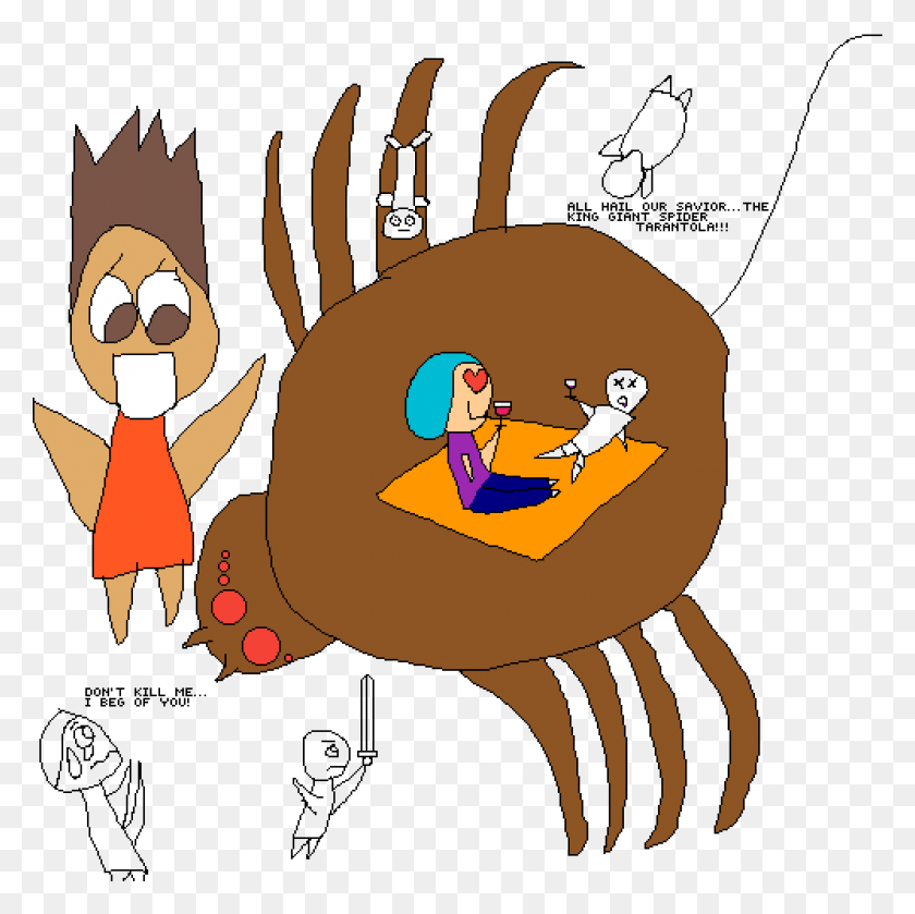 1000x1000 Giant Spider Collab Cartoon, Animal, Sea Life, Seafood HD PNG Download