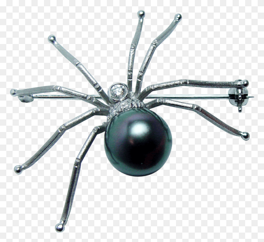 781x711 Giant Vintage Diamond Genuine Cultured Tahitian Pearl Black Widow, Spider, Invertebrate, Animal HD PNG Download