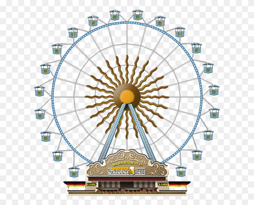 615x618 Giant Wheel Ride, Ferris Wheel, Amusement Park, Chandelier HD PNG Download