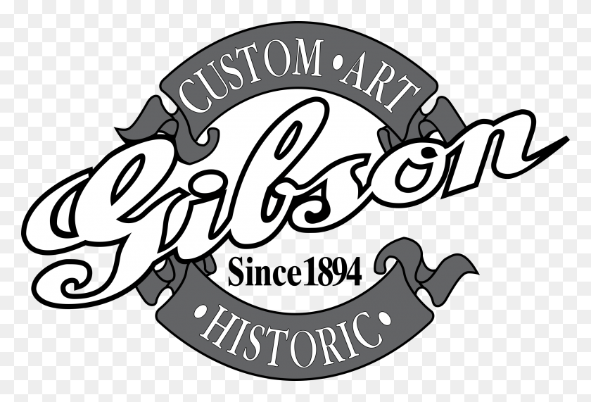 2400x1574 Gibson 3 Logo Transparent Gibson Custom Art Historic Logo, Text, Label, Alphabet HD PNG Download