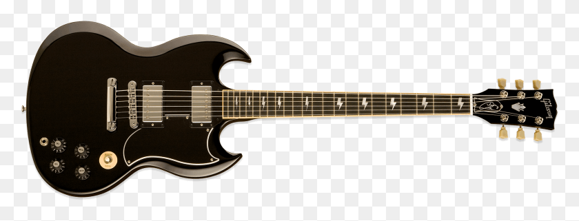 1839x617 Gibson Angus Young Sg Ltd Ec 1000 Duncan, Guitar, Leisure Activities, Musical Instrument HD PNG Download