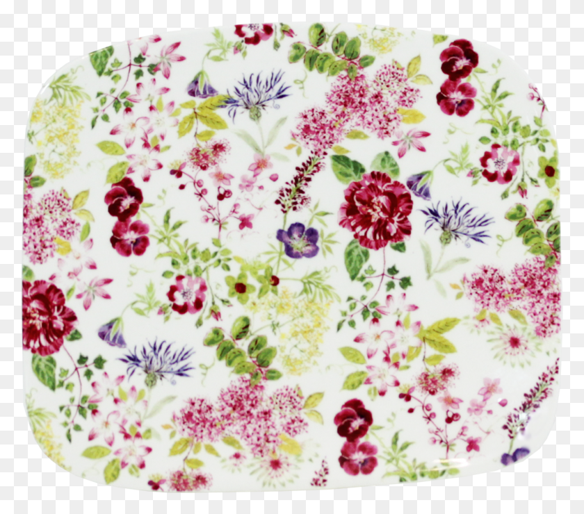 1015x885 Gien Millefleurs Organic Square Plate, Floral Design, Pattern, Graphics HD PNG Download