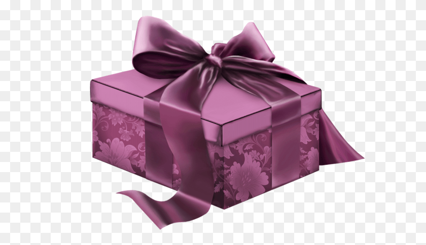 600x424 Подарочная Коробка Подарочная Коробка Фиолетовая Лента Бант Рождество Фиолетовый Рождественский Подарок Клипарт Прозрачный Фон, Подарок Png Скачать