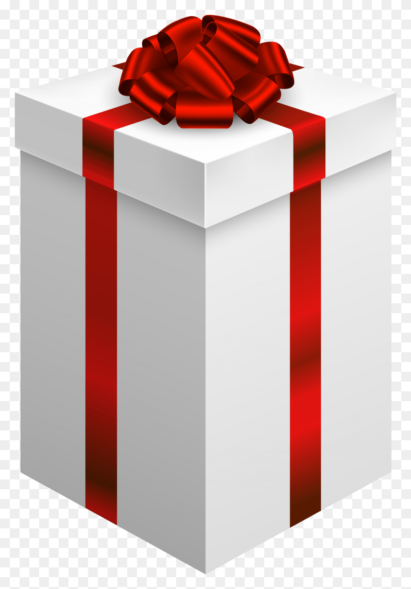 2669x3915 Подарочная Коробка С Красным Бантом Клипарт Белая Подарочная Коробка Прозрачная, Подарок Hd Png Скачать