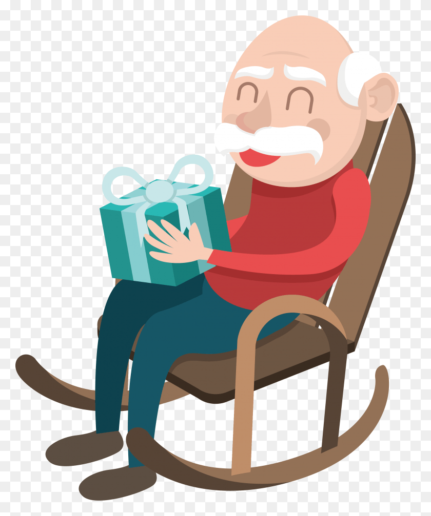 2659x3231 Gift Clip Art The Who Received Transprent Grandfather Sitting In Chair Clipart, Furniture, Rocking Chair, Dentist HD PNG Download