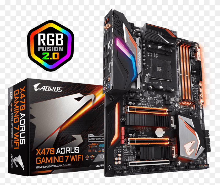 990x822 Gigabyte X470 Aorus Gaming 7 Wifi Am4 Amd Promontory, Computer, Electronics, Computer Hardware HD PNG Download