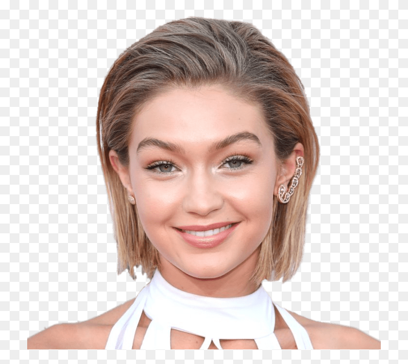 729x689 Gigi Hadid With Short Hair, Face, Person, Human HD PNG Download