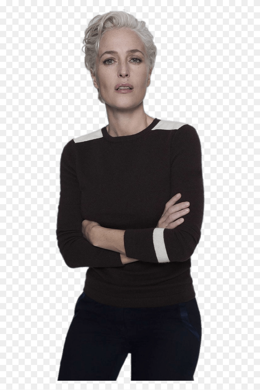 486x1201 Gillian Anderson Short Hair, Sleeve, Clothing, Apparel HD PNG Download