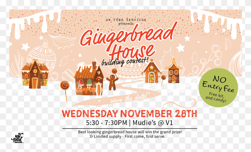 1548x892 Gingerbread House Building Contest Illustration, Poster, Advertisement, Flyer Descargar Hd Png