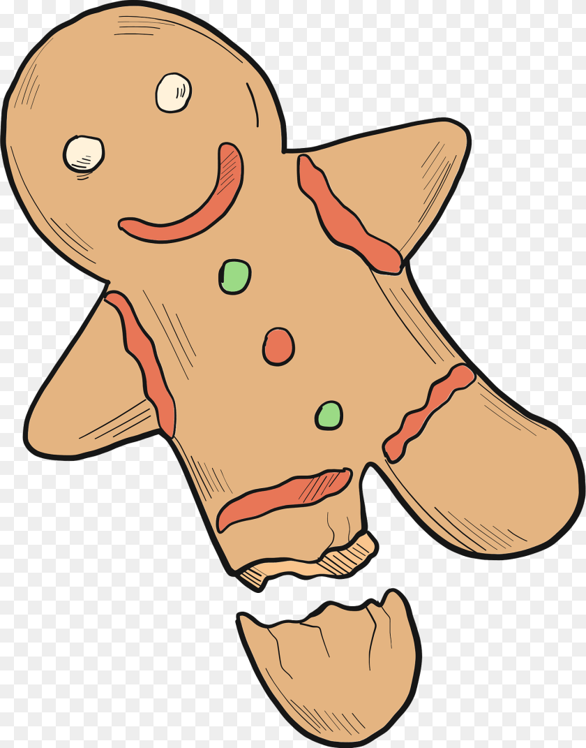 1506x1920 Gingerbread Man Clipart, Baby, Food, Person, Sweets Sticker PNG