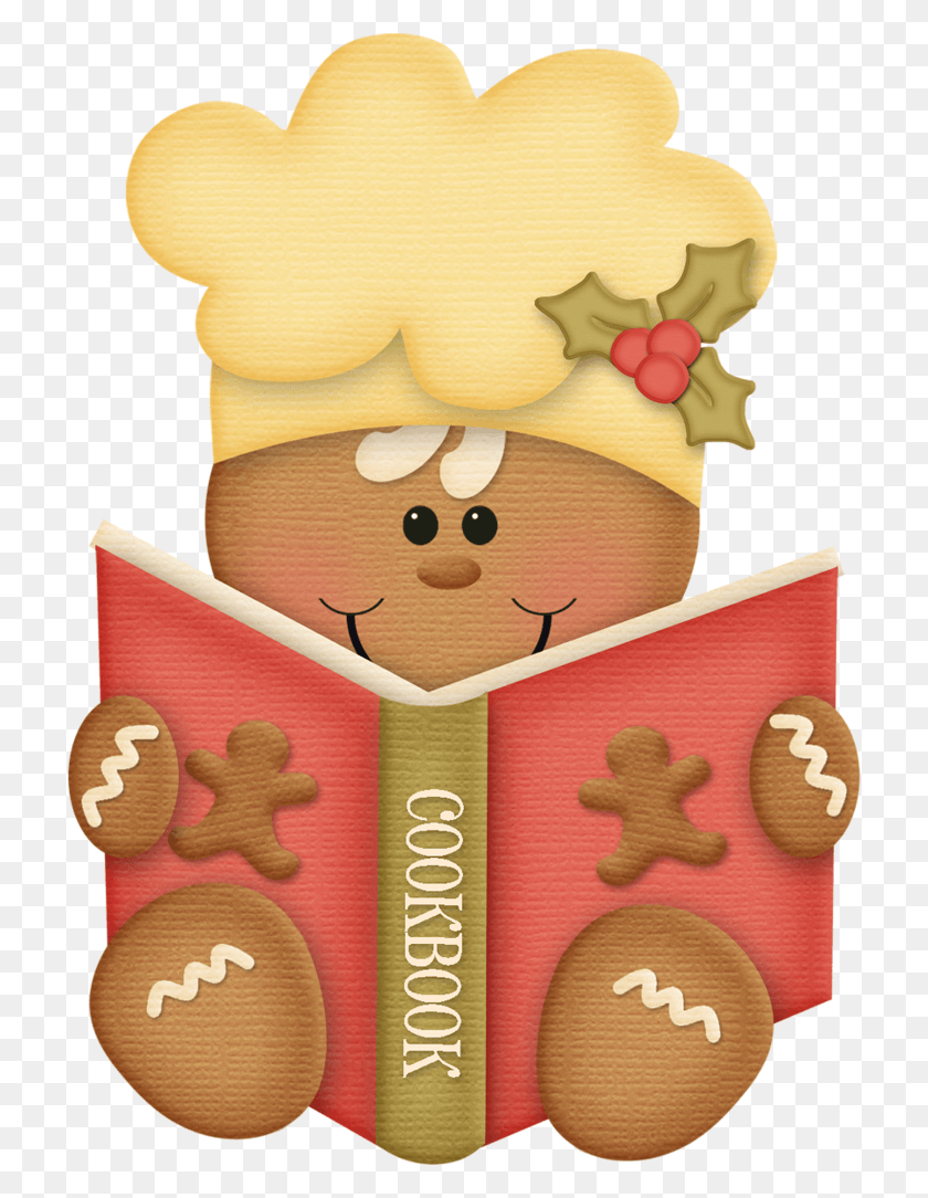 718x1024 Gingerbread Man With Cookbook Galletas De Jengibre Para Navidad, Envelope, Mail, Greeting Card HD PNG Download
