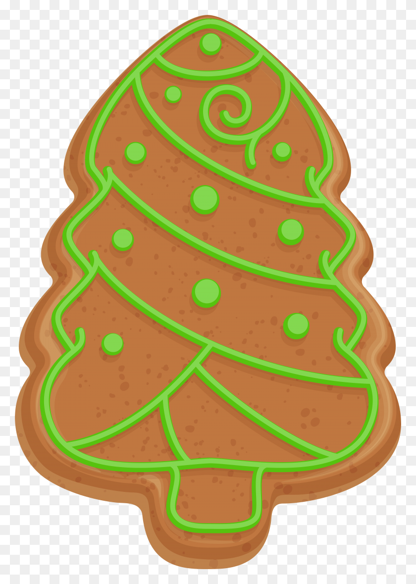 5538x7946 Gingerbread Xmas Tree Cookie Clip Art Lebkuchen, Birthday Cake, Cake, Dessert HD PNG Download