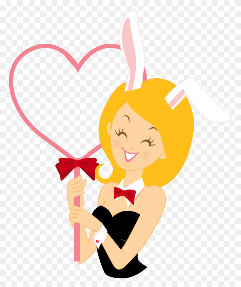 831x1002 Girl Bunny Heart Icon Bunny Girl Icon, Person, Human, Cupid HD PNG Download
