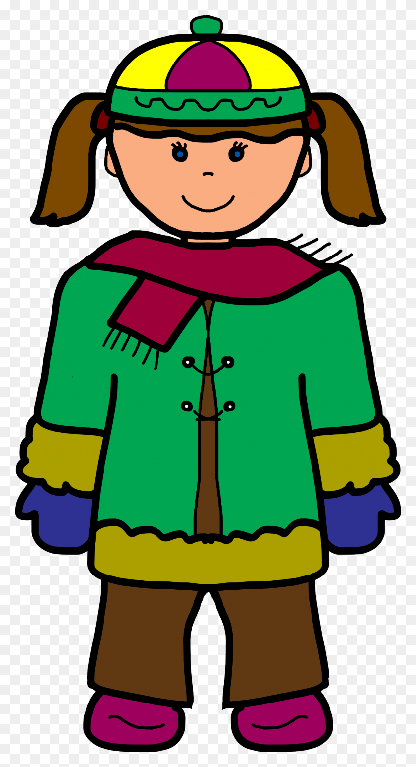 1695x3230 Girl Cartoon Winter Cold Scarf Clothing, Apparel, Coat, Jacket Descargar Hd Png