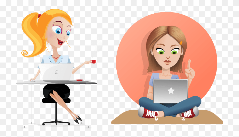 731x422 Girl Clip Art A Who Is Shopping Girl With Laptop Clipart, Person, Human, Video Gaming HD PNG Download