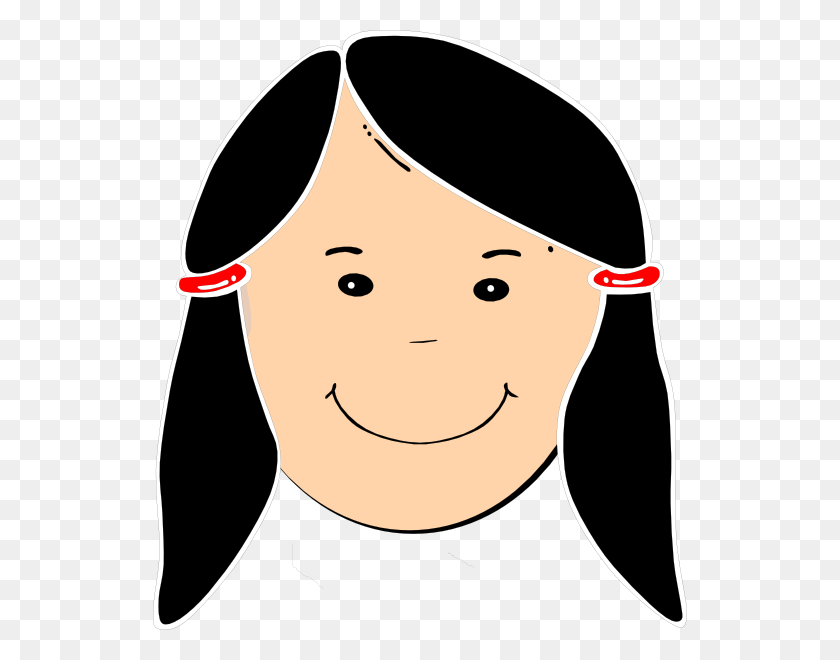 534x600 Girl Clip Art At Clipartimage Cartoon Girl Black Hair, Label, Text, Face HD PNG Download