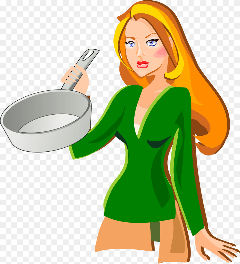 1741x1920 Girl Clipart, Cooking Pan, Cookware, Adult, Female Sticker PNG