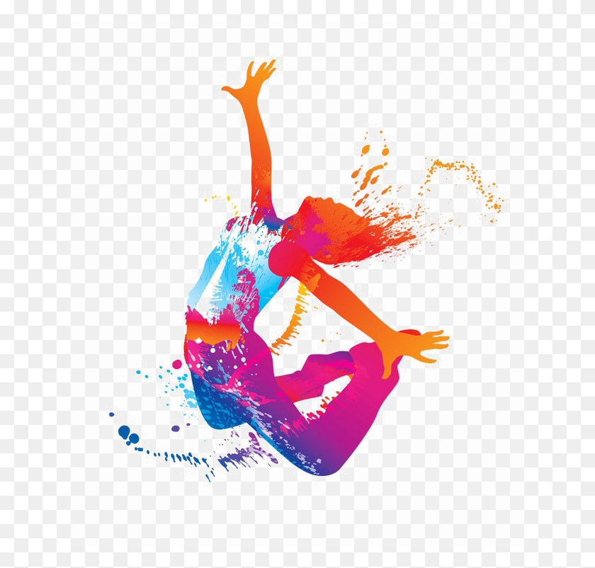 650x742 Girl Dance File Colorful Dance Clip Art, Dance Pose, Leisure Activities, Graphics HD PNG Download