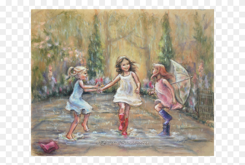 630x507 Girl Dancing In The Rain Girl Dancing In Rain Painting, Person HD PNG Download