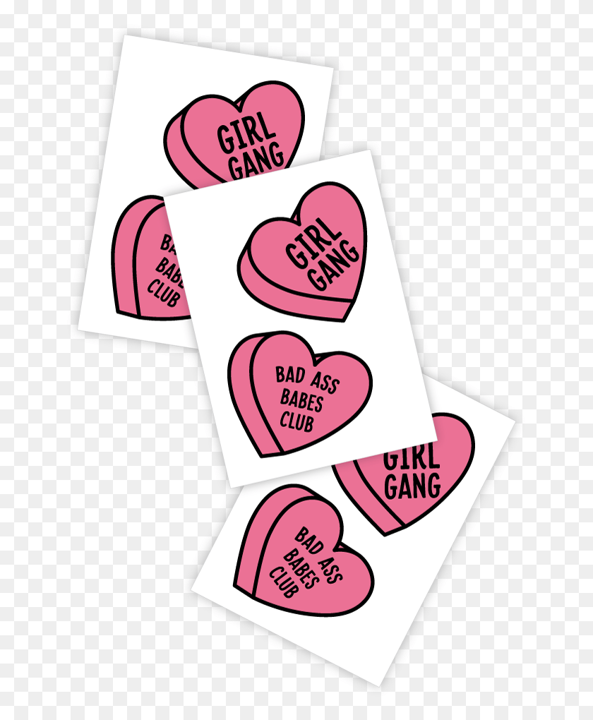 657x960 Girl Gang And Bad Ass Babes Club Pink Hearts Temporary, Label, Text, Plectrum HD PNG Download