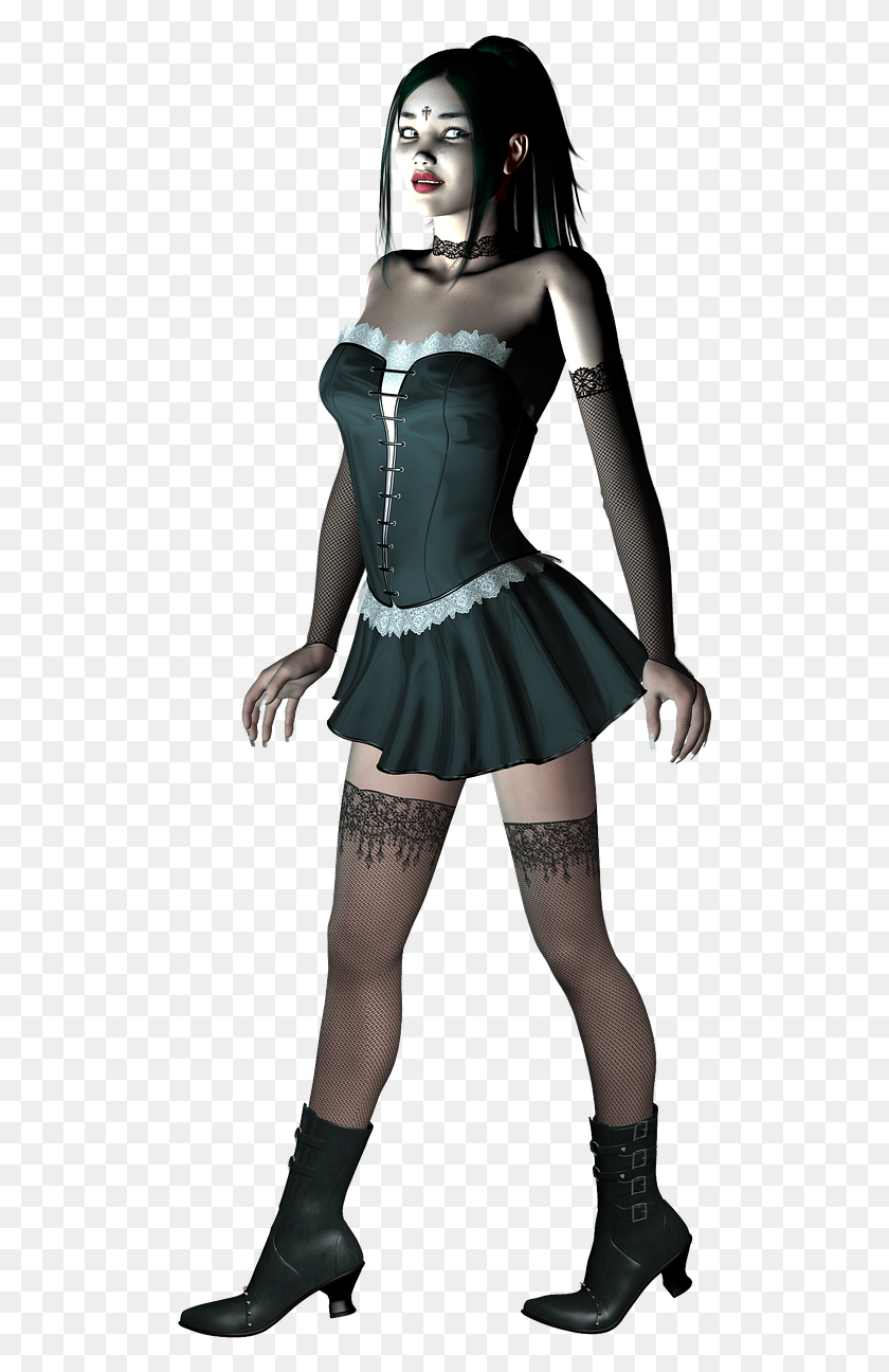 510x1236 Girl Gothic Sexy Hair 3d Image Cosplay, Costume, Clothing, Apparel HD PNG Download