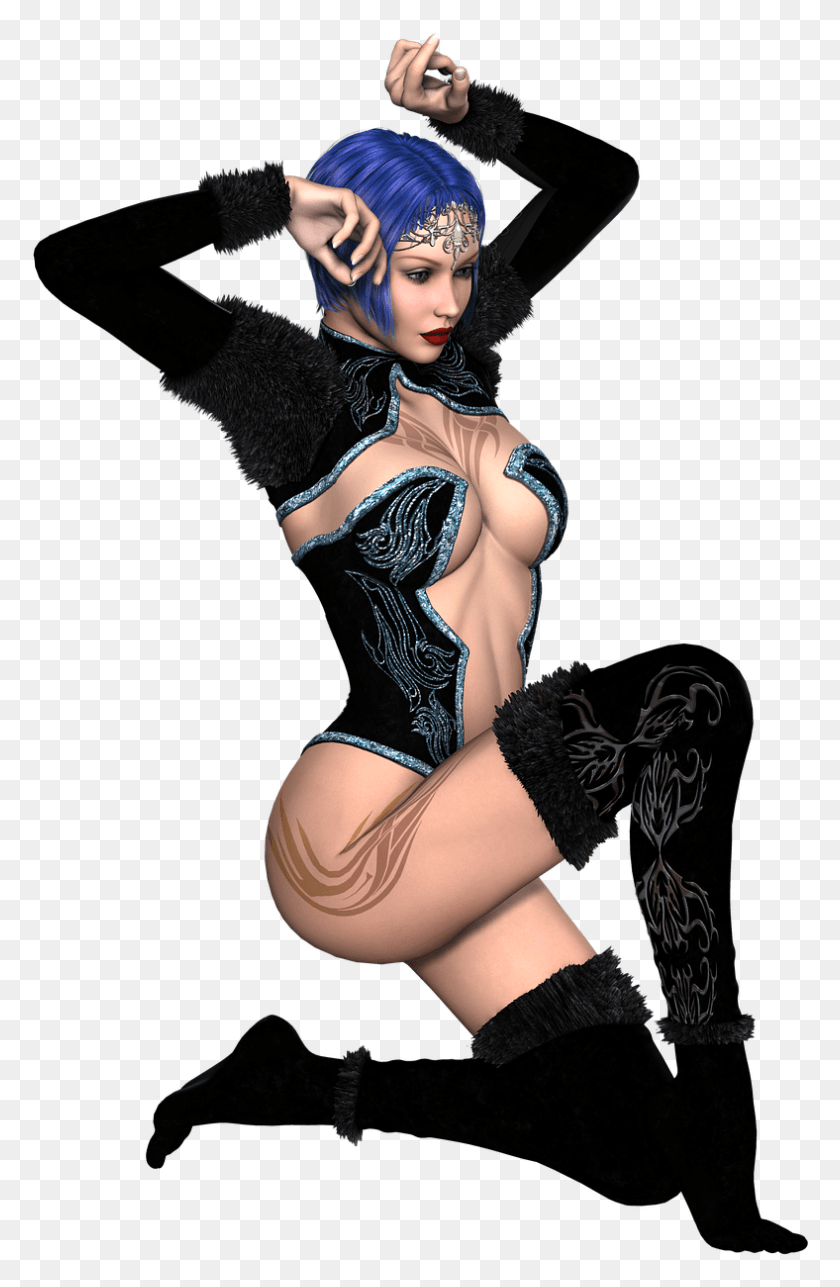788x1240 Girl Hair Sexy 3d Posing Image 3d Erotic, Clothing, Apparel, Person HD PNG Download