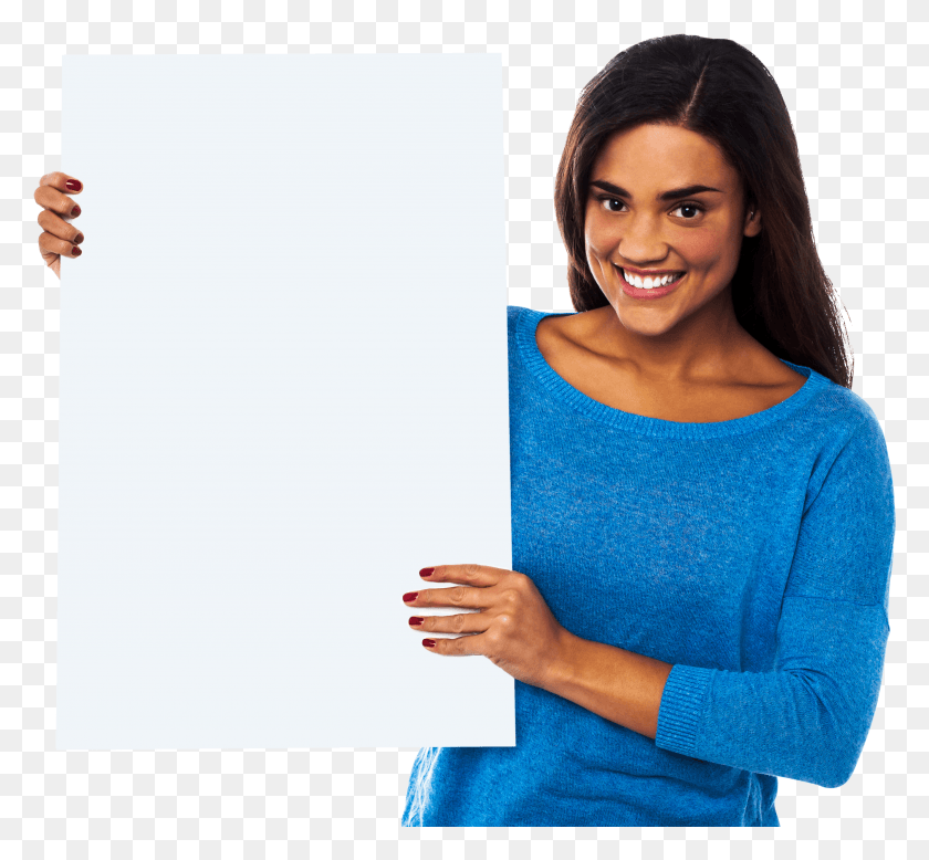 3435x3164 Girl Holding Banner HD PNG Download