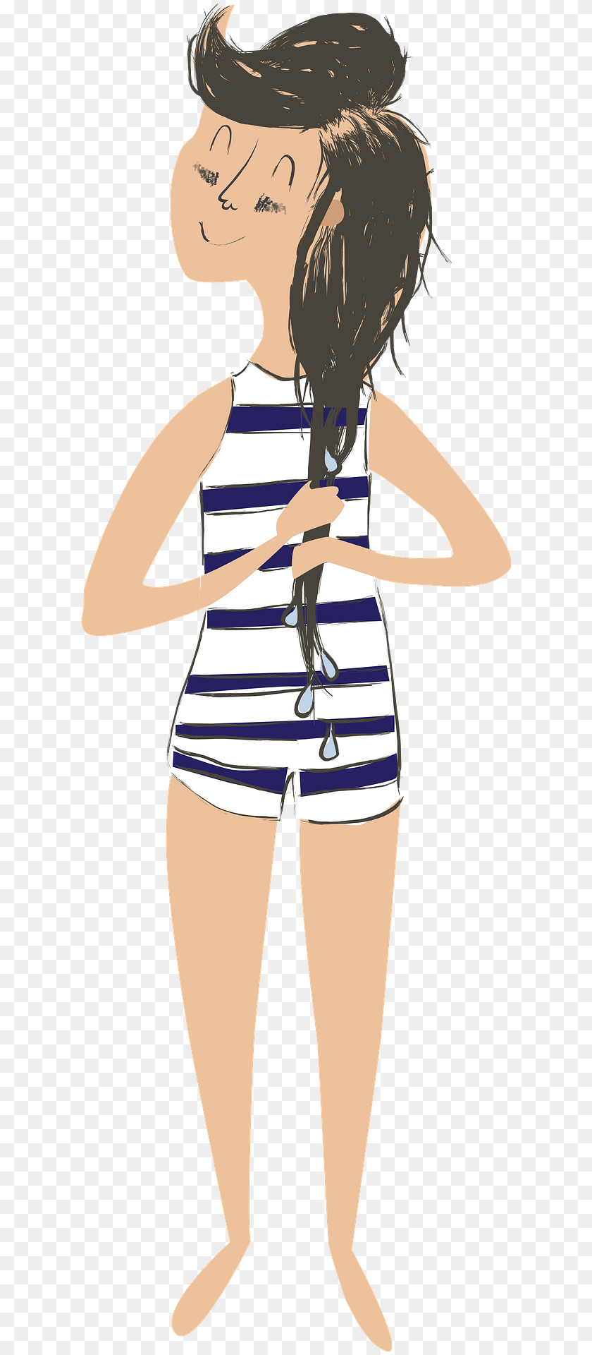 610x1920 Girl In Bathing Suit Clipart, Clothing, Shorts, Swimwear, Person Transparent PNG