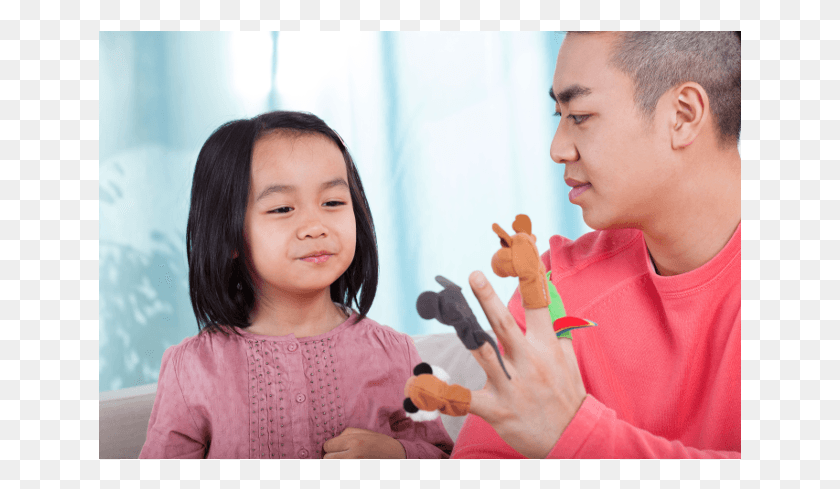 643x429 Girl Learning English With Puppet Girl, Person, Human, Finger HD PNG Download